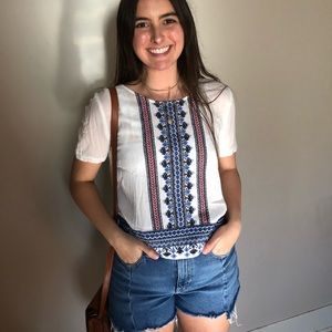 White embroidered top